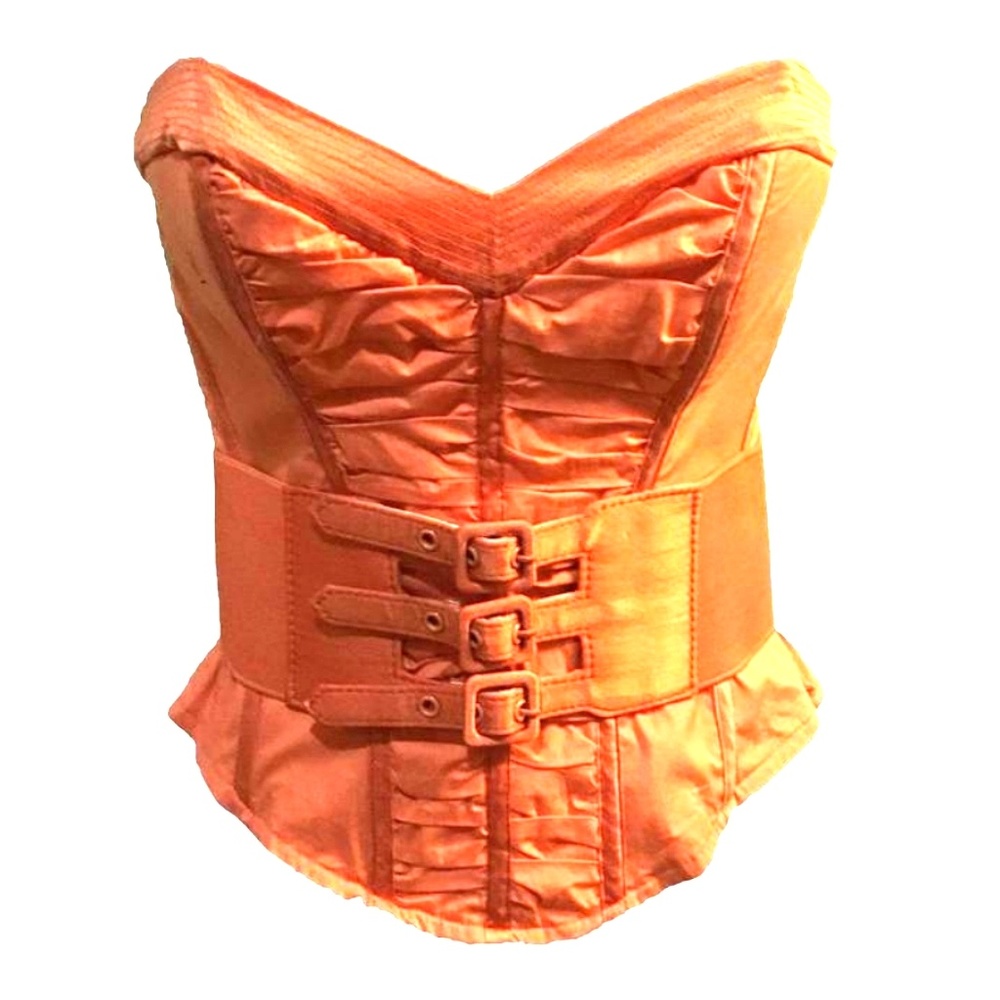 BEBE TANGERINE WITH BELT CORSET  TOP Size XS